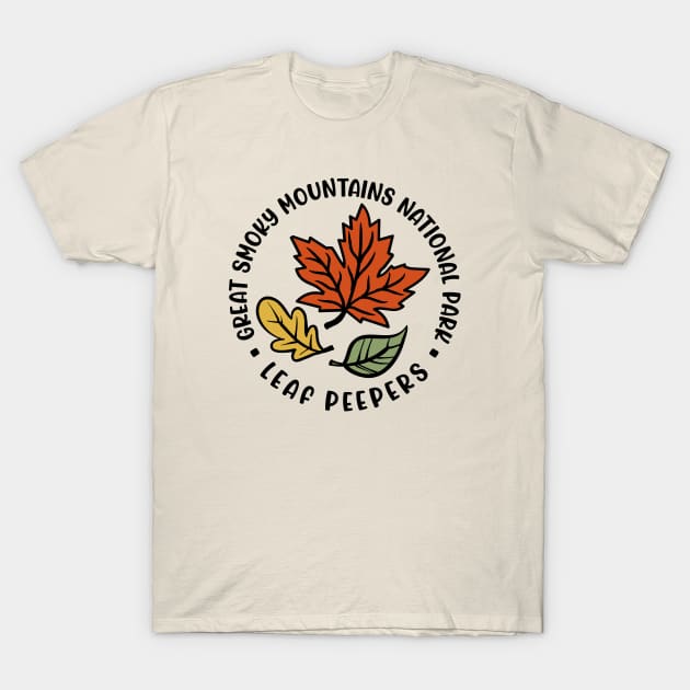 Great Smoky Mountains National Park Leaf Peeper Fall Autumn Cute Funny T-Shirt by GlimmerDesigns